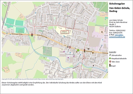 Schulwegplan der von-Galen Schule.